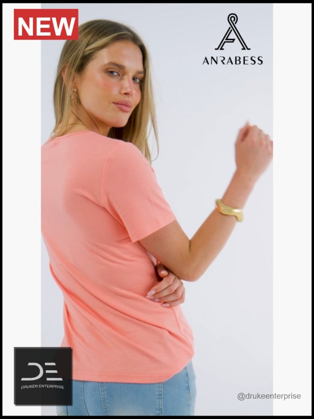 Keyhole Neck Short Sleeve T-Shirt with Regular Fit - Picture 7 of 7